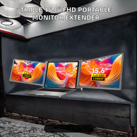 Écran d'ordinateur portable à double affichage séparé pour ordinateur de bureau en gros, écran extenseur de 15,6 pouces, double écran 1920*1080 IPS FHD LCD, moniteur portable triple type C