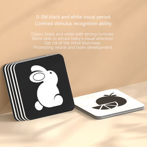 Lernspielzeug Hirnentwicklung Kognition Trainingskarten <span class=keywords><strong>Stimulation</strong></span> Schwarz-Weiß-Kontrast-Flash-Visualer Kartenspielzeug für Babys - Product Image 4