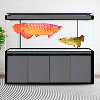 Aquarium rectangulaire en verre blanc/noir avec meuble et filtre inférieur 500L-1500L pour bureau et salon