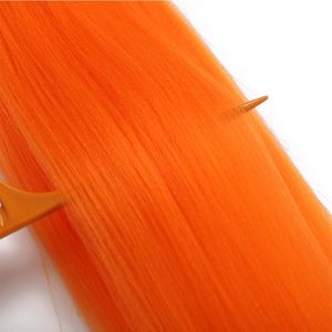 Extensiones de <span class=keywords><strong>Cabello</strong></span> Trenzado Naranja Pre Estiradas, Extensiones de <span class=keywords><strong>Cabello</strong></span> Trenzado en Caja, Extensiones de <span class=keywords><strong>Cabello</strong></span> de Ganchillo de Colores <span class=keywords><strong>para</strong></span> Mujeres - Product Image 4