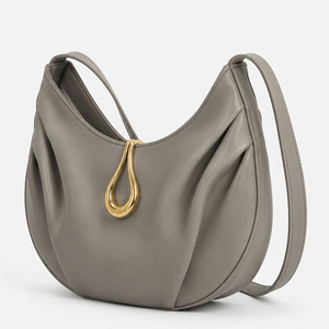 Bolso de Hombro de Piel Sintética para Mujer, Estilo Media Luna, Bolso de Mano Plegado Suave, Bolso Bandolera Casual, Bolso de Moda para Viajes Diarios - Product Image 2