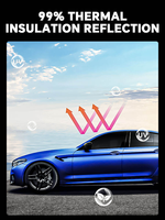 Película de Tinte para Ventanas de Auto Removible de Doble Capa Nano Cerámica PET 5%-70% de Visibilidad, Fácil Instalación, Antideslumbrante y Antiarañazos