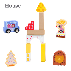 High Quality Wooden Toys Ice Cream Animal Scenes Geometric <strong>Shape</strong> Assembled Building <strong>Blocks</strong> Early Educational Toys for Children - Product Image 5