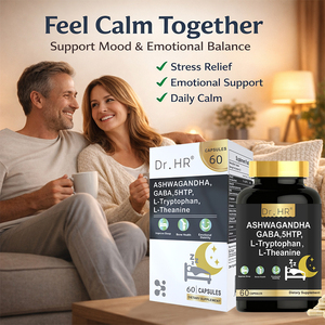 Kapsul Ashwagandha GABA 5-HTP L-Tryptophan Meningkatkan Keseimbangan Suasana Hati, Tidur Nyenyak, Mengurangi Stres & Relaksasi Mental - Product Image 2