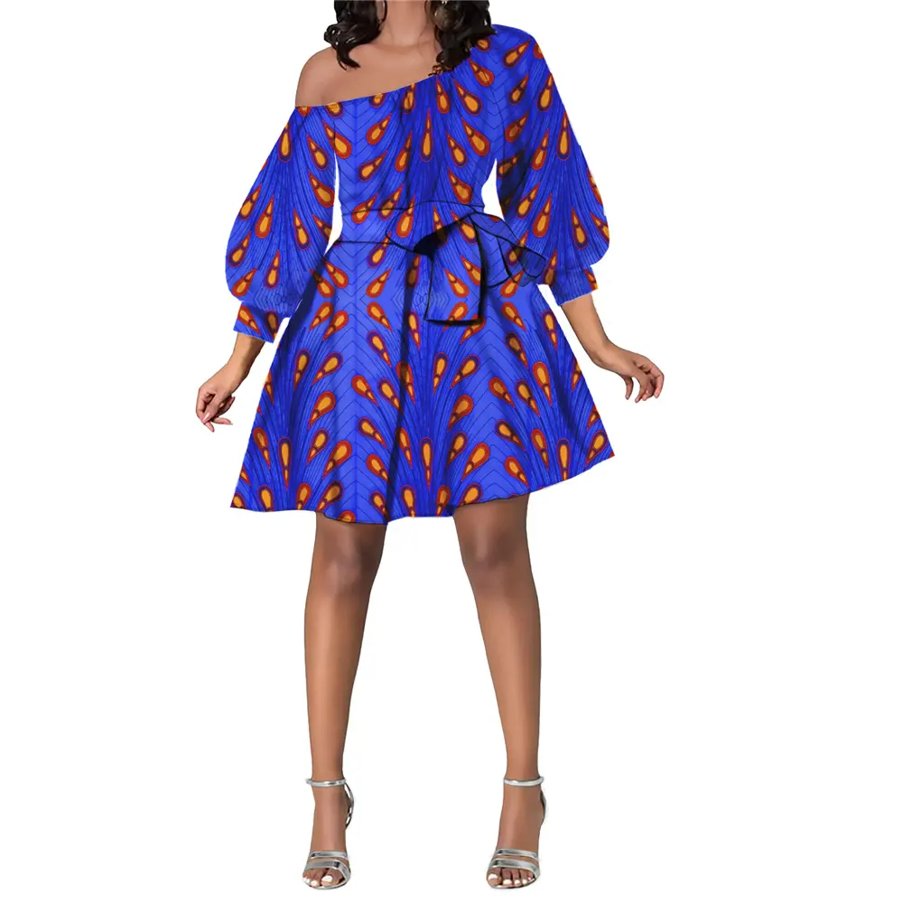 فستان كاجوال قصير بأكمام طويلة بنمط Kitenge أفريقي, فستان كاجوال مناسب لحفلات الكوكتيل ، فستان تقليدي 2023