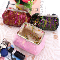 Logo Kustom Kantong Koin Laser Dompet Wanita Kunci Tas Kosmetik Gesper Clutch Dompet Koin Gesper Snap Penutupan Tas Lipstik