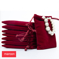 Nouvelle pochette à bijoux en velours avec cordon de serrage pour colliers, bracelets, boucles d'oreilles, bagues, joncs et pendentifs