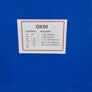 Ensemble de plaques à vis OK50, jeu de filières à rainure ronde et à bande pour filetage grossier <span class=keywords><strong>Whitworth</strong></span>, une bande et une filière pour chaque taille - Product Image 2