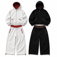 Conjuntos de Sudadera y Pantalones Deportivos Personalizados para Hombre, Estilo Y2K, Oversize, de Felpa, con Capucha
