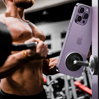 Support magnétique double face de haute qualité pour téléphone, idéal pour la salle de sport, le tapis de course et le bureau, rotation à 360°, aimants puissants, étanche, facile à utiliser, logo OEM