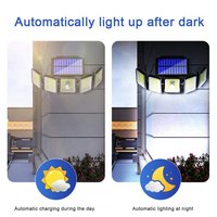 Lampe solaire à détecteur de mouvement 300 LED, étanche IP65, télécommande, commande vocale, lampe murale de sécurité pour jardin, utilisation intérieure/extérieure