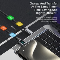 Câble USB-C vers USB-A à charge rapide 100W 3A avec affichage numérique LED, 1,2 m, tressé en nylon, pour iPhone, écouteurs, ordinateur