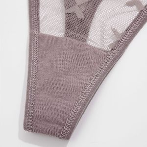 Vente d'usine, string sexy transparent pour femmes, broderie papillon, taille basse, string respirant, culotte en dentelle pour femmes - Product Image 6