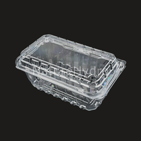 Boîte en plastique transparente durable de 1 lb pour plats à emporter, boîte à clapet transparente pour myrtilles et raisins