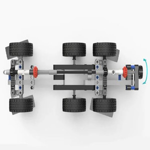 Gru di ingegneria del blocco di costruzione, automobile del blocco di costruzione, gru rotante di simulazione del camion di 360 gradi, giocattolo per bambini - Product Image 2
