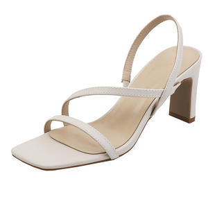 Zapatilla de <span class=keywords><strong>mujer</strong></span> Dressy Summer Mules Square Toe Low Block Heel Two Strap Chunky Sandals para <span class=keywords><strong>mujer</strong></span> - Product Image 1