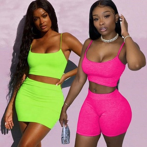 Womens 2 Piece Biker Short Sets Sport Suits Workout Crop Top Yoga <strong>Tracksuits</strong> Fitness Outfits Gym Wear Summer Clothes - Product Image 1