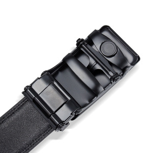 A1068 <span class=keywords><strong>Cintura</strong></span> Maschile di Lusso in Pura Pelle <span class=keywords><strong>Nera</strong></span> <span class=keywords><strong>Opaca</strong></span> con Fibbia Automatica, Cinture in Pelle Economiche per Uomo - Product Image 6