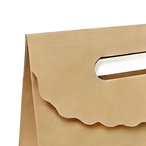 Customizable Kraft Paper Bags with Die-cut Handles for Personalized Designs, Ideal for <b>Packaging</b> Pastries and Handicrafts. - Product Image 5