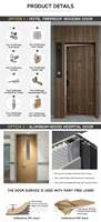 Porte de maison minimaliste sur mesure : Cadre en alliage d'aluminium ultra-fin, porte de chambre de villa, porte en aluminium-bois HPL résistante à l'humidité