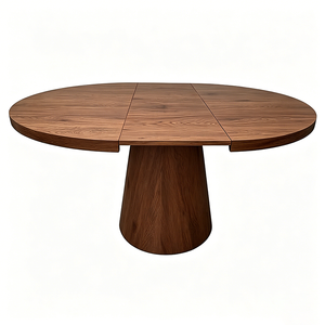 <span class=keywords><strong>Table</strong></span> à manger extensible de 57 à 63 pouces pour 4 à 6 personnes, <span class=keywords><strong>table</strong></span> à dîner ovale moderne pour cuisine avec feuilles papillon, <span class=keywords><strong>table</strong></span> en MDF gain de place en noyer - Product Image 1