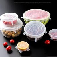 Lot de 6 couvercles en silicone multi-tailles pour conservation des aliments, qualité alimentaire, réutilisables, en stock usine