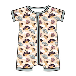 Özel Baskılı Örme Bambu Romper ODM Yenidoğan Bebek Tulum Pijama İki Yönlü Fermuarlı Rahat Ayaklı Bebek Pijama - Product Image 6
