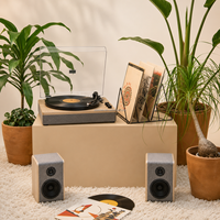 Lecteur de disques vinyles ELETREE 3 vitesses avec bras semi-automatique et haut-parleurs externes