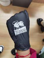 Guantes de nitrilo puro negro rosa azul textura dedo salón de belleza tatuaje sin polvo tatuaje sin látex con logotipo personalizado para tatuaje, sin polvo, sin látex