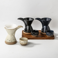 Ensemble de café en céramique pour infusion, cafetière en grès gaufré motif palmier avec tasses pour la maison, le bureau ou le café