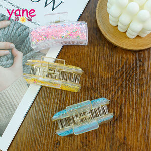 スパンコールとカラフルなミディアムサイズのヘアクローを備えた女性用流砂爪クリップの卸売 - Product Image 3