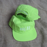 Casquette de course en nylon découpée au laser avec logo brodé, 5 panneaux, imperméable, haute performance, pour activités de plein air, randonnée et camping – Vente en gros fournisseur