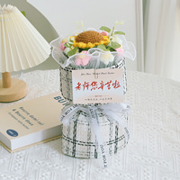Bouquet de fleurs au Crochet personnalisé fait à la main Rose tournesol fleur tricotée cadeau pour la fête de la femme fête des mères Crochet fleurs