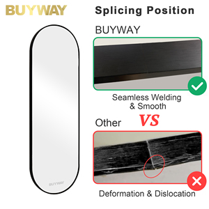 Hiện đại đường băng hợp kim nhôm khung trang trí nội thất phòng tắm sang trọng lớn hình dạng hình bầu dục phòng khách tường treo Vanity núi gương - Product Image 3