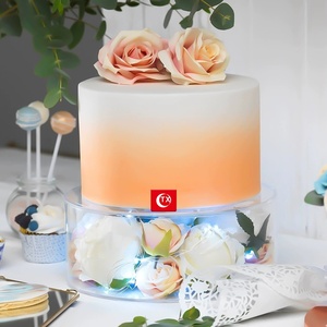 Separadores de <span class=keywords><strong>Pastel</strong></span> Acrílicos de 6'', 8'', 10'', Soporte para <span class=keywords><strong>Pastel</strong></span> Transparente, Elevador de <span class=keywords><strong>Pastel</strong></span> Redondo de 3 Niveles, Caja para Bodas, <span class=keywords><strong>Cumpleaños</strong></span> y Fiestas - Product Image 2