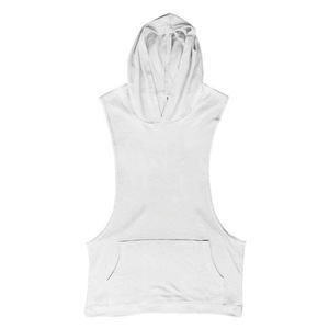 Verano logotipo personalizado suelto Fitness chaleco musculoso deportes con capucha camisetas sin mangas para hombres - Product Image 6