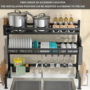Produit phare : Égouttoir à vaisselle métallique pour cuisine, égouttoir à vaisselle sur évier, égouttoir à vaisselle en acier inoxydable à 2 niveaux pour cuisine - Product Image 4