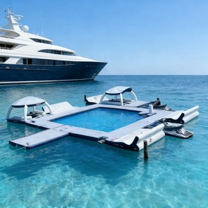 Équipement de <span class=keywords><strong>parc</strong></span> <span class=keywords><strong>aquatique</strong></span> gonflable portable haute résistance, quai gonflable pour les excursions en mer - Product Image 4