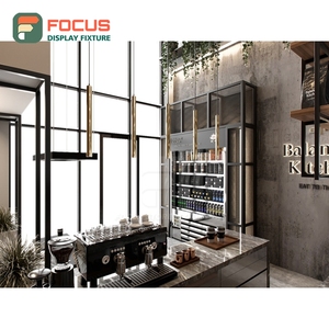 Creative Coffee Merchandise Display Rack Wood Grain Finish Coffee Syrup Display Coffee Shop Display Rack - Product Image 2