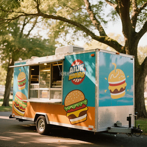 Modern Street Sale Vending Cart Pizza Mobile Trailer Aluminum Fiberglass Stainless Steel <b>Work</b> <b>Tables</b> GPS Tracking for Chips - Product Image 5