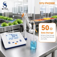 SYU PH200E HACCP pH Meter Alat Uji Keamanan Pangan Pabrik Pengolahan Makanan ATC Penganalisis Kualitas Air Presisi Tinggi Penyimpanan 50 Data