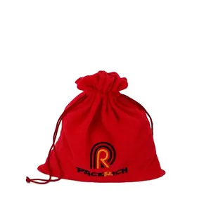 Bolsa de compras con cordón de terciopelo rojo, promoción personalizada, nueva