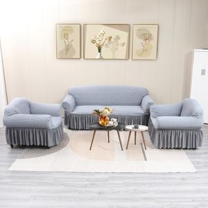 Funda <span class=keywords><strong>de</strong></span> sofá <span class=keywords><strong>de</strong></span> gasa <span class=keywords><strong>de</strong></span> burbuja <span class=keywords><strong>de</strong></span> estilo europeo para <span class=keywords><strong>Amazon</strong></span>, superventas, falda Envolvente completa, Color sólido, elástico Simple, hecho <span class=keywords><strong>de</strong></span> poliéster - Product Image 4