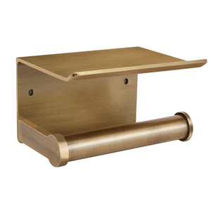 Porte-papier toilette moderne noir auto-adhésif avec étagère, porte-rouleau de papier toilette, porte-serviettes en papier avec étagère pour téléphone - Product Image 1