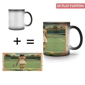 Custom Mug Frosted Black 11oz <b>Ceramic</b> Heat Activated Color Changing <b>Cup</b> - Product Image 4