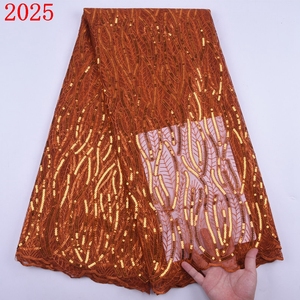 Embroidery African <strong>Sequin</strong> Tulle <strong>Net</strong> <strong>Lace</strong> Free Ship Nigerian <strong>Lace</strong> With <strong>Sequins</strong> for Party &amp; Wedding Dress 2025 - Product Image 3