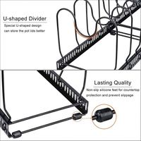 Étagère extensible pour casseroles et poêles avec 10 séparateurs réglables, montage mural pour armoire et plan de travail