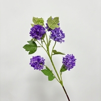 Ranting Bunga Hydrangea Sutra Buatan, Bunga Viburnum Snowball Palsu untuk Dekorasi Latar Belakang Pernikahan, Rumah, Hotel