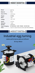 220V AC 60ktyz tự động lồng ấp động cơ nam châm vĩnh cửu bánh răng đồng bộ cho gà Emu ngỗng & Chim trang trại nhà Sử dụng bán lẻ PC - Product Image 6