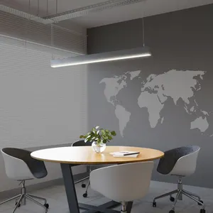 25W 35W Office Linkable Pendant Up And Down Lighting Anti Glare Aluminum Recessed Suspended Ceiling LED Linear Light